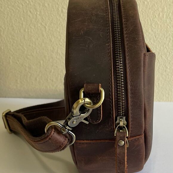 EUC. S-Zone Leather Trendy Circle Crossbody Bag. - Picture 6 of 11